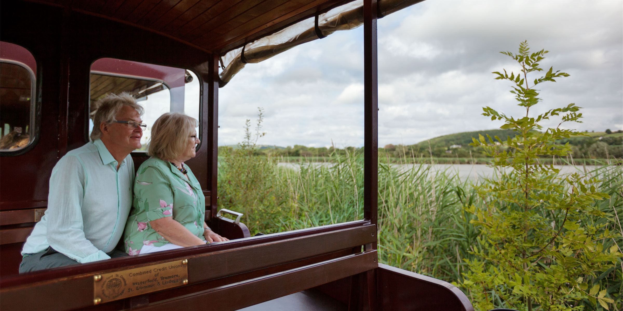 Looking out of train