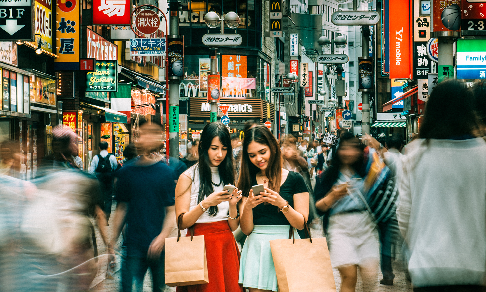girls on the street in japan